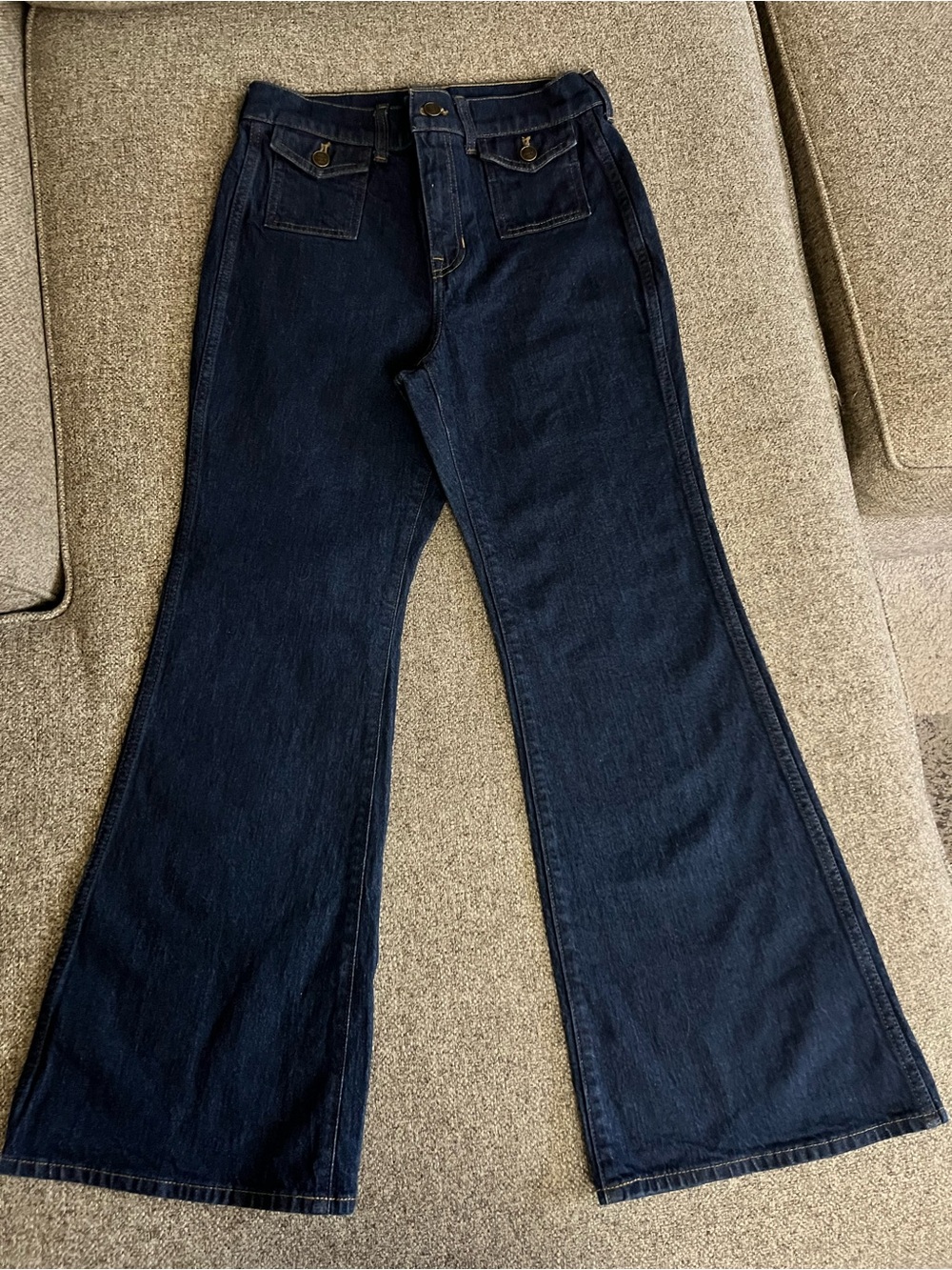 J. Crew Dark Indigo High-Rise Flare Jeans